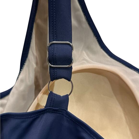 Swim 365 Blue Women's 26W One-Piece Swimsuit with Adjustable Straps - Picture 6 of 8